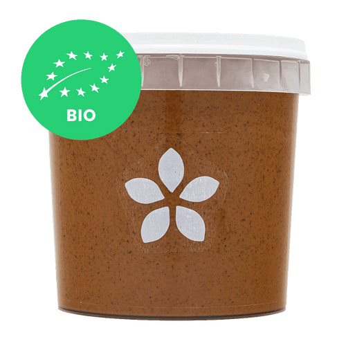 AMÊNDOA • com pele. pasta cremosa de miolo torrado. sem aditivos. BIO. 