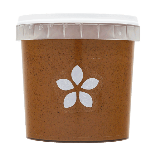 ALMOND • with skin. creamy paste of roasted kernels. no additives.