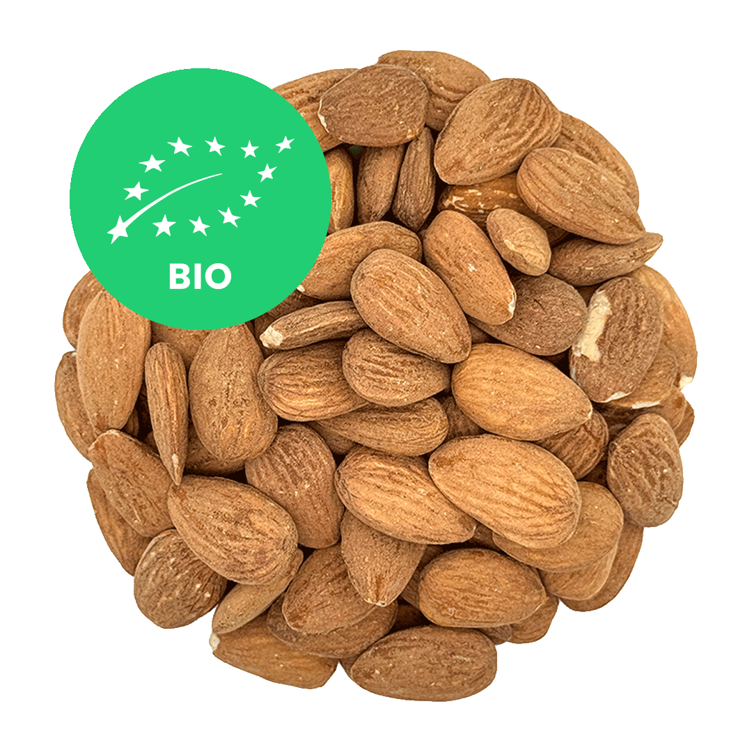 ALMONDS • with skin. raw. no additives. organic.