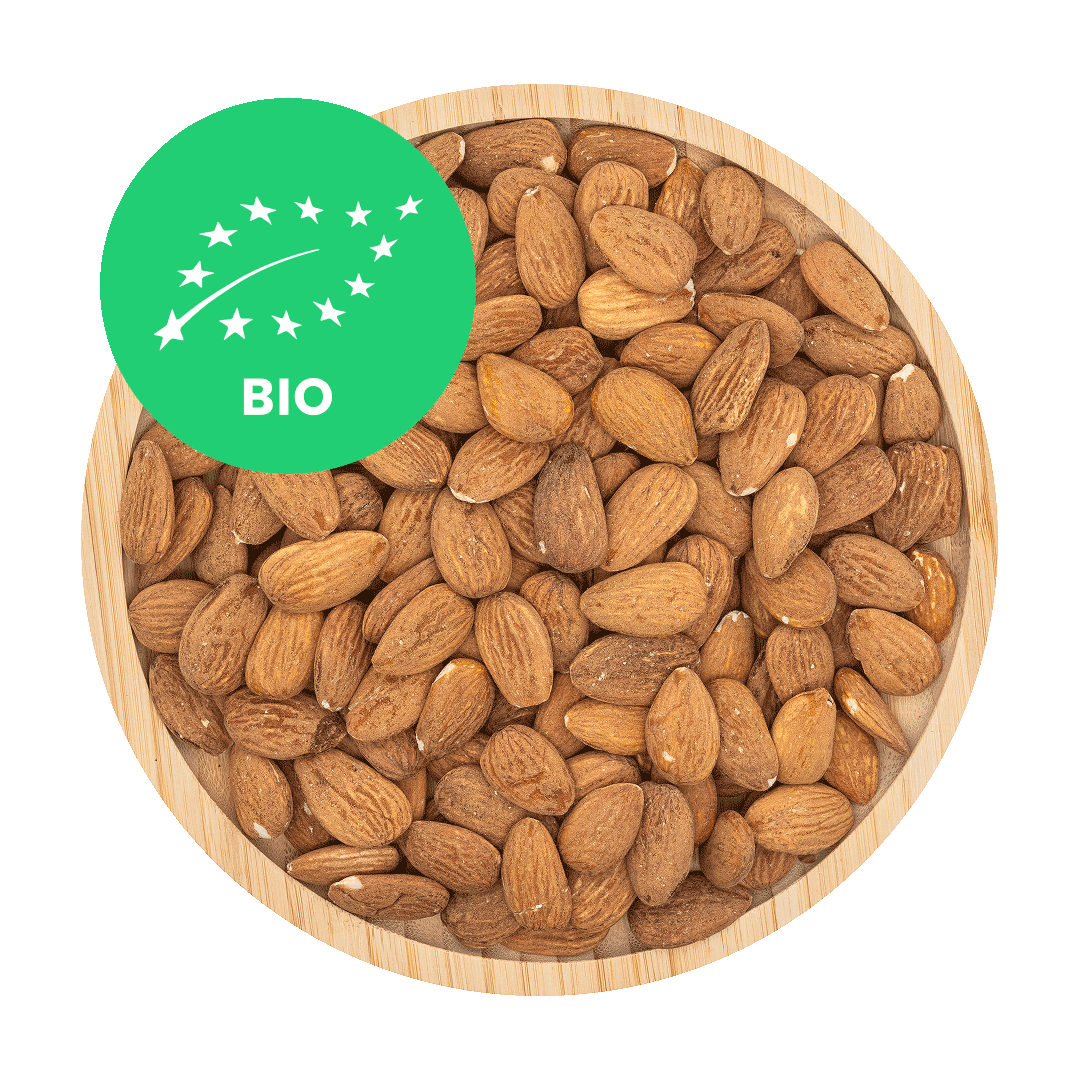 ALMONDS • with skin. raw. no additives. organic.