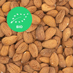 ALMONDS • with skin. raw. no additives. organic.