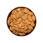 Almonds in a bowl on a black background
