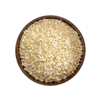 Wooden bowl filled with chopped almonds on a black background