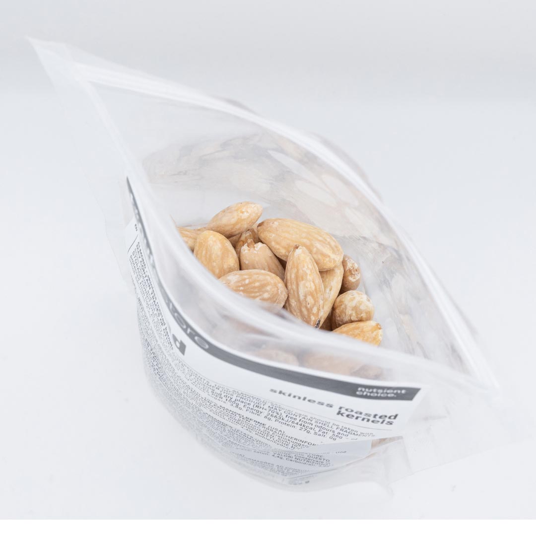 ALMONDS • skinless. roasted. no additives.