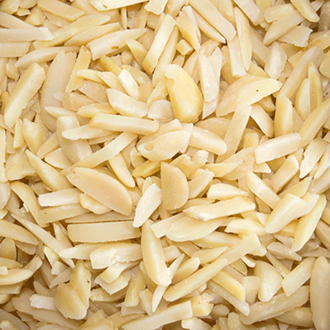 Close-up of almond slivers