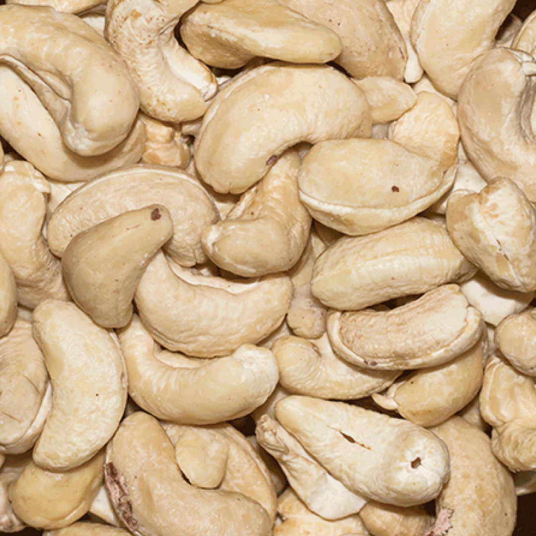 Close-up of a pile of cashew nuts