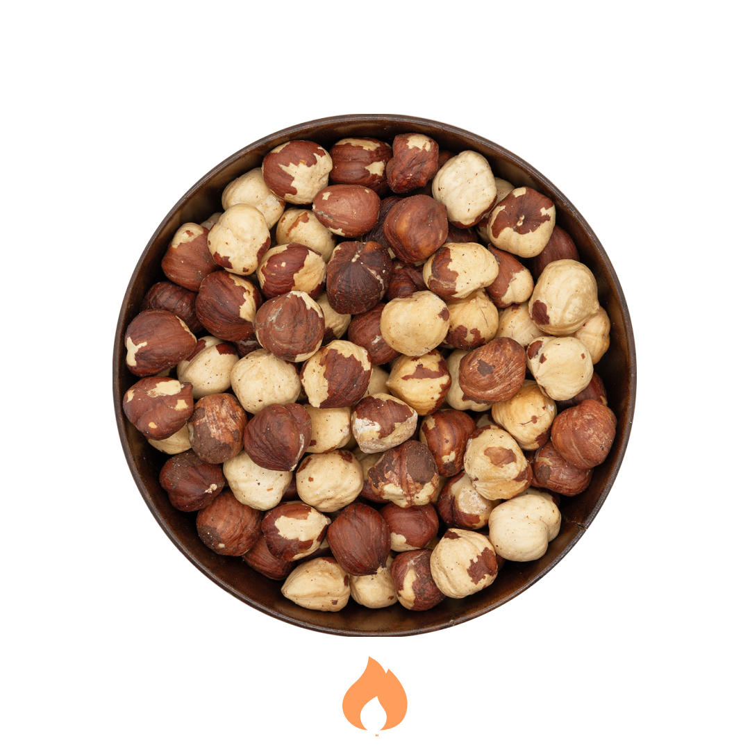 Bowl of Portuguese roasted hazelnuts.  