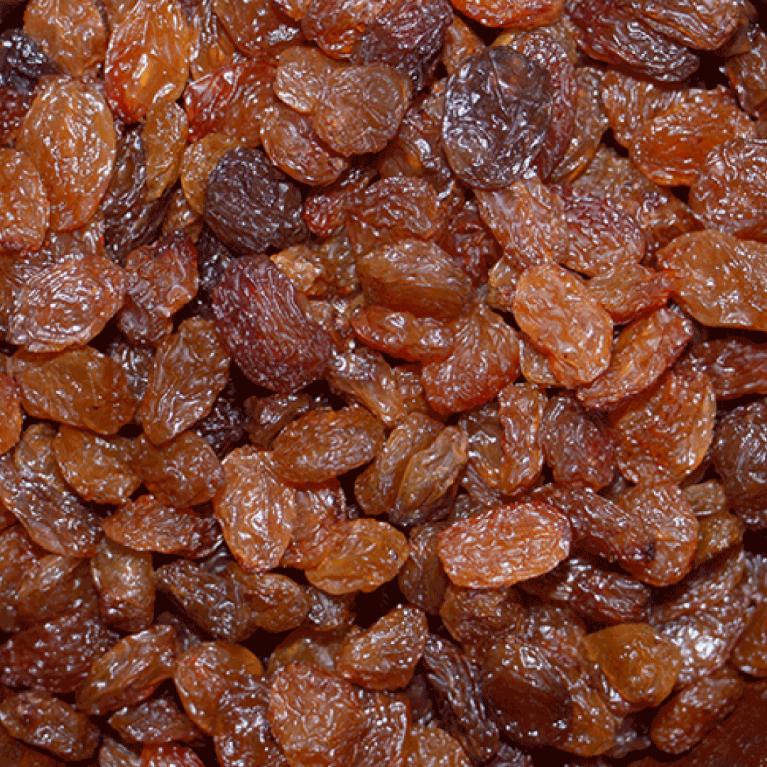 Close-up of a pile of raisins