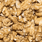 Close-up of walnuts with a focus on texture and color.